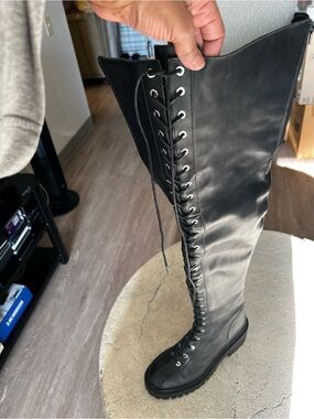 ZARA BLACK THIGH HIGH BOOTS SIZE 40/9